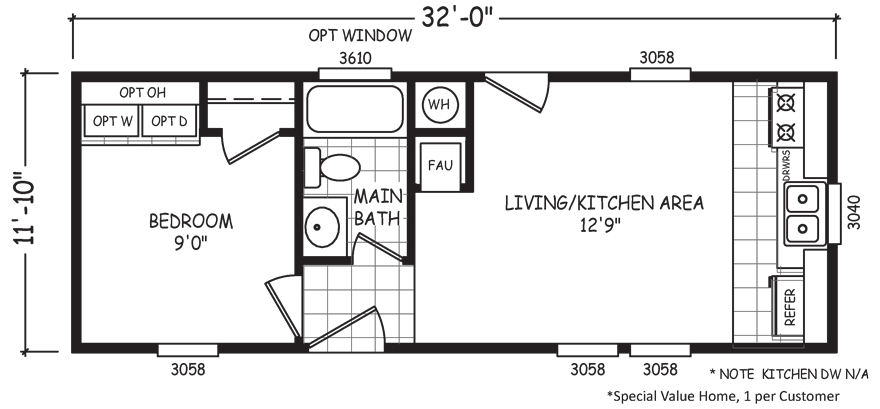 Micro 12 X 32 379 sqft Mobile  Home  Factory Select Homes