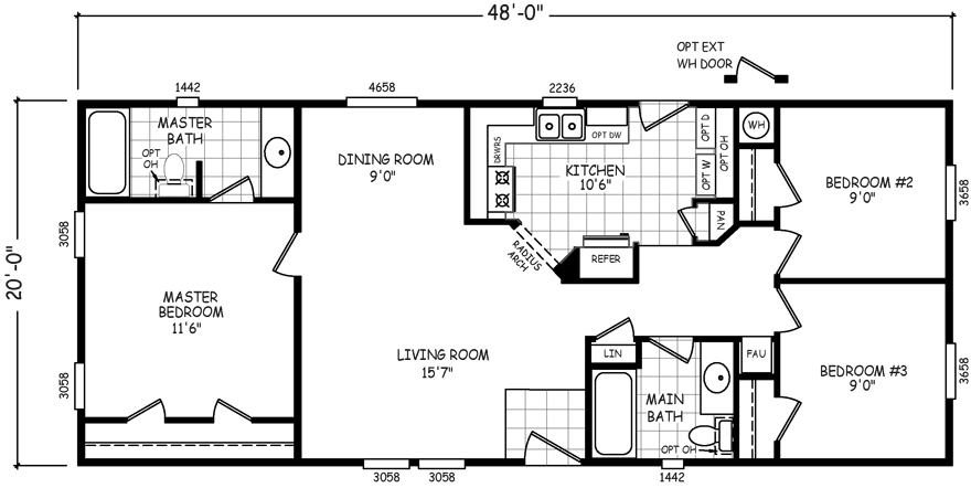 24 X 48 Homes Floor Plans House Design Ideas