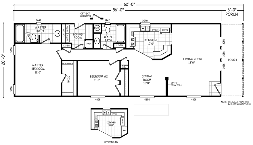 Silverthorn 20 X 62 1240 sqft Mobile Home Factory Select