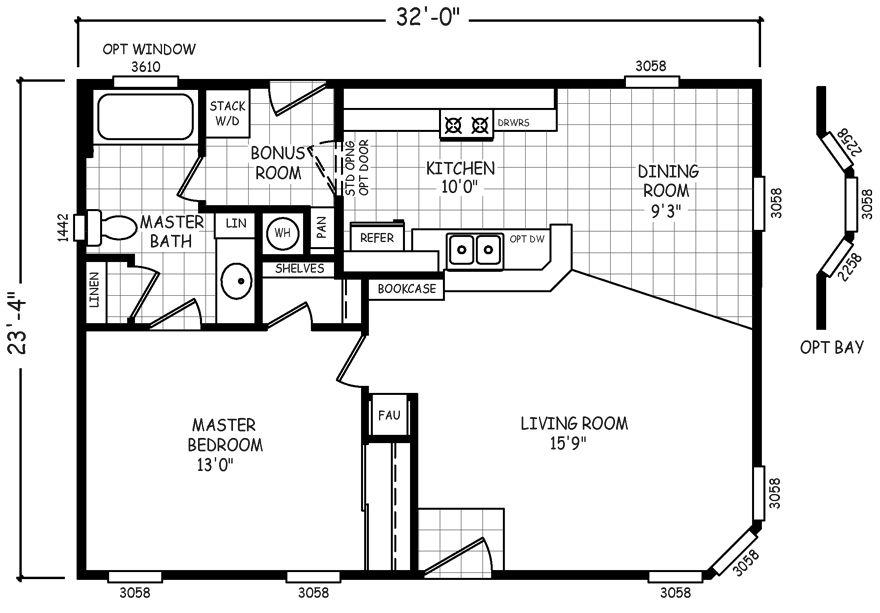 Double Wide Mobile Home Floor Plans 2 Bed With Porch