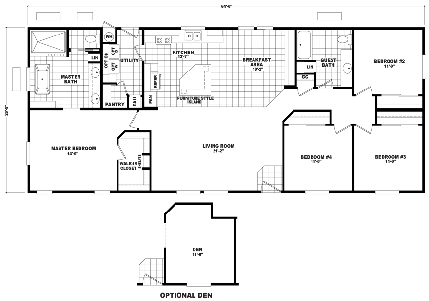 Kalahari 28 X 64 1706 sqft Mobile Home | Factory Select Homes