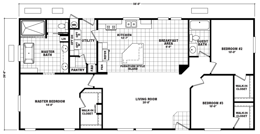 Mojave 28 X 56 1493 Sqft Mobile Home 